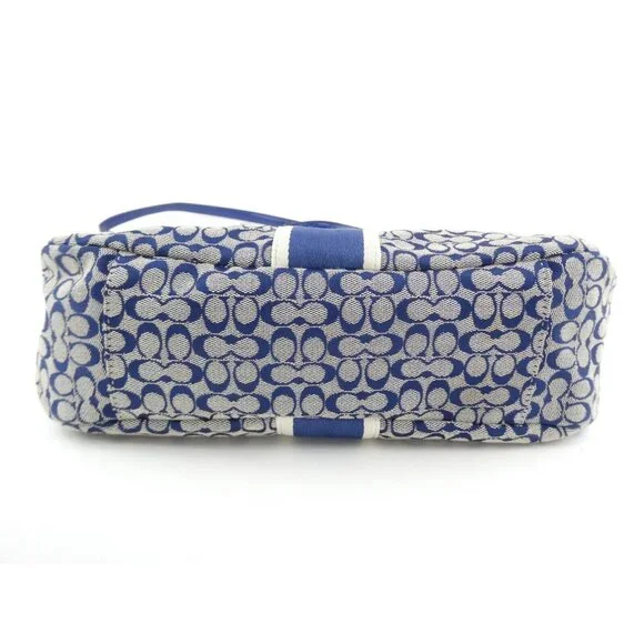 Coach Signature Navy Foldover Crossbody F27024 - Picture 3 of 16